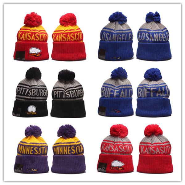

new 2022 sideline knit hat football beanies pom cuffed cap football teams knits city hats mix and match all caps
