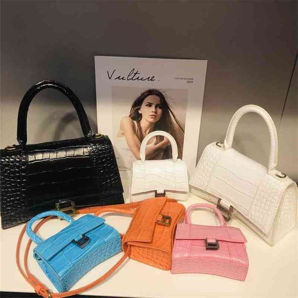 

bags designer balencigas handbags hourglass high version single shoulder cowhide mouth envelope leather women's crocodile pattern b-but