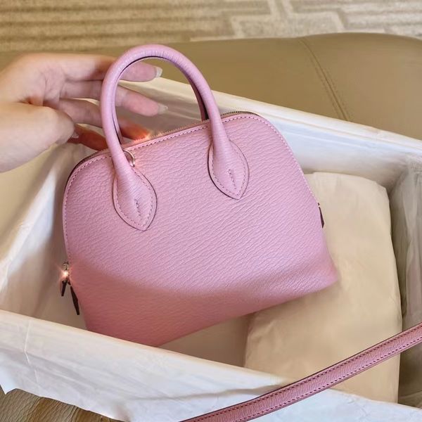 

uxury women's handbags made hand h heom bag suede mini bowling fashion shoulder bags for woman shell leather personality designer eveni