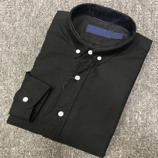 

mens shirts horse quality embroidery blouse long sleeve solid color slim fit casual business clothing long-sleeved shirt283u, White;black