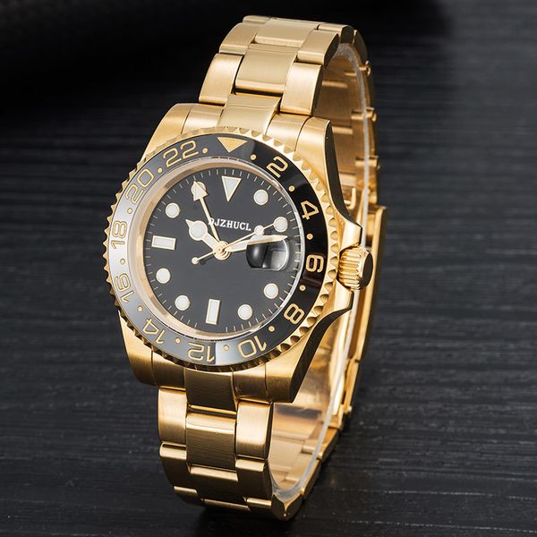 

automatic mens mechanical watches 40mm all wristwatch adjustable montre luxe self-wind fashion wristwatches, Slivery;golden