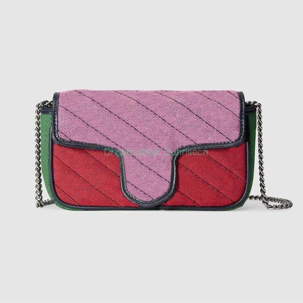 

3 size fashion ladies shoulder or crossbody bags messenger bag color-blocking silk fabric design g letter pattern luxury lady wallet metal