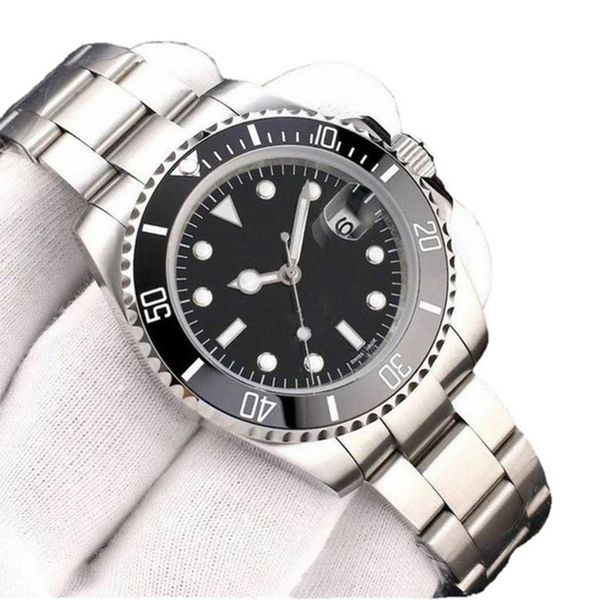 

mens automatic mechanical ceramics watches 41mm full stainless steel gliding clasp swimming wristwatches sapphire luminous designer rlx watc, Slivery;brown