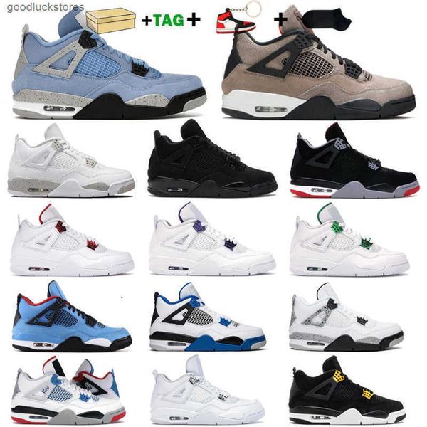 

basketball shoes dr mens sneakers womens trainers university blue s hyper royal 4s sail bred taupe haze with box jumpman 4, Black