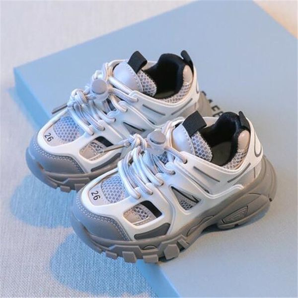 

Athletic Outdoor Spring autumn children's shoes boys girls designer sports breathable kids baby casual sneakers fashion, Black