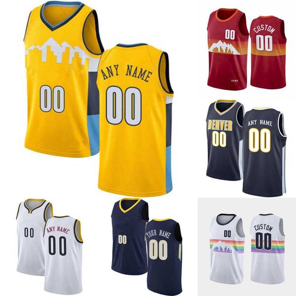 

75th custom mens womens denver''nuggets''jersey 5 will barton 10 bol bol 7 facundo campazzo 31 vlatko cancar basketball, Black;red