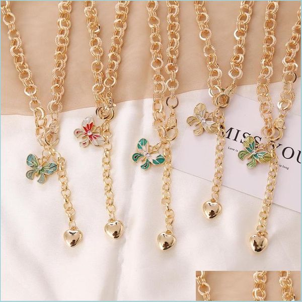 

pendant necklaces punk style butterfly choker clavicle necklace jewelry women collares gothic hip hop link chain necklaces mujer jew dhyr2, Silver
