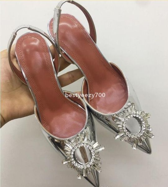 

shoe amina muaddi 2021 perfect official quality begum crystal-embellished satin slingback pumps crystal elasticated slingback qpw, Black