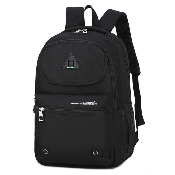 

simple casual men's fashion triangle label student chic computer backpack 22080020