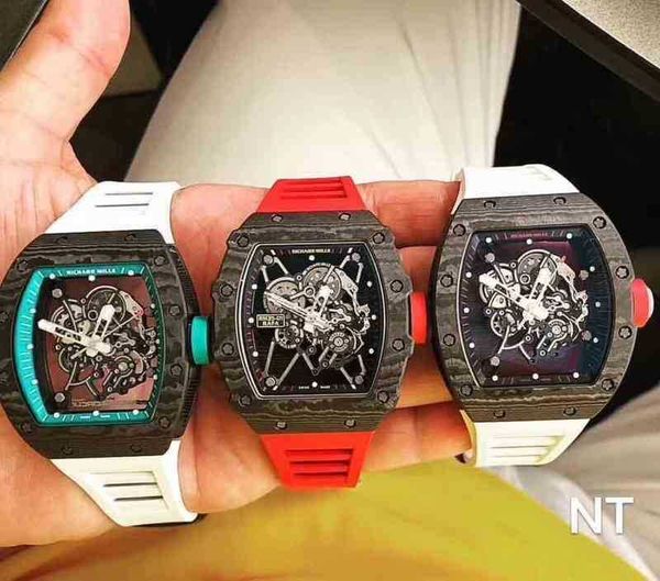 

swiss zun watch richa milles rm35-02 carbon fiber tourbillon rm052 mechanical mens skull rm12, Slivery;brown
