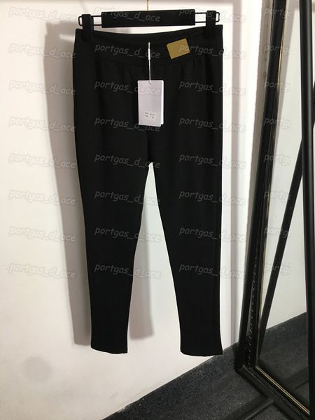 

luxury womens pants black slit design leggings vintage fashion calf trouser