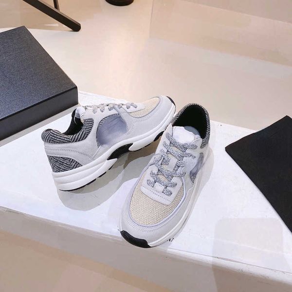 

dress shoes european sports women's new color matching woolen casual in the autumn of 2022 comfortable and breathable daddy shoes women, Black