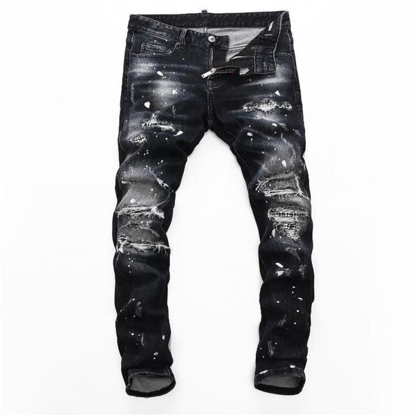

2021 mens designer jeans distressed ripped biker slim fit motorcycle biker denim for men s fashion mans black pants 20ss pour homm239d, Blue