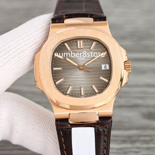 

5711r mens watch brown gradated dial tw factory stainless steel swiss cal.324 automatic movement 28800vph sapphire crystal luxury wristwatch, Slivery;brown