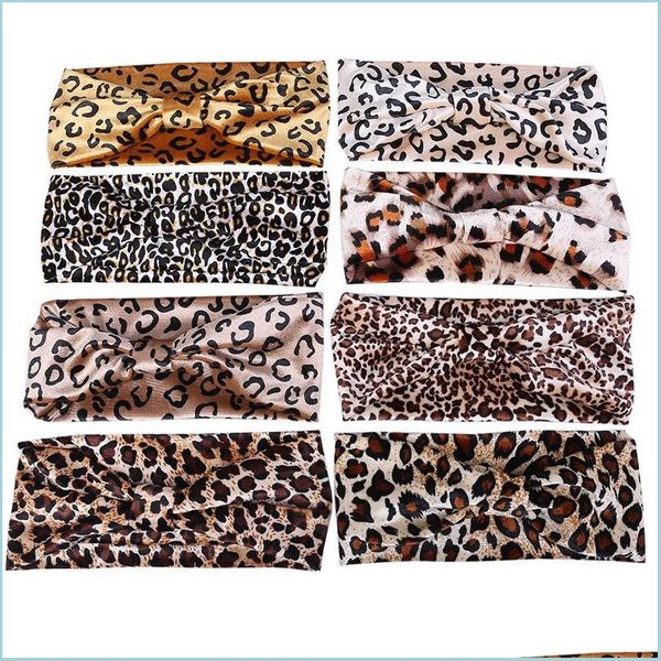 

hair rubber bands women leopard cross headbands turban hairbands elastic stretch hair band accessories headwear fashion hairband dro dh7nr, Pink