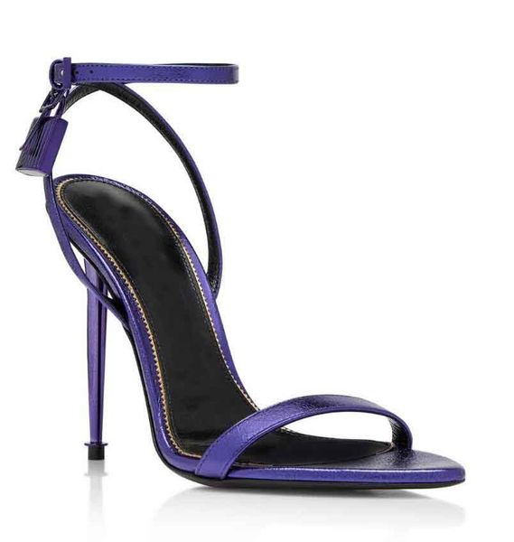 

famous tomfords padlock pointy sandals shoes women lock & key high heels party wedding lady party gladiator sandalias eu35-43, Black