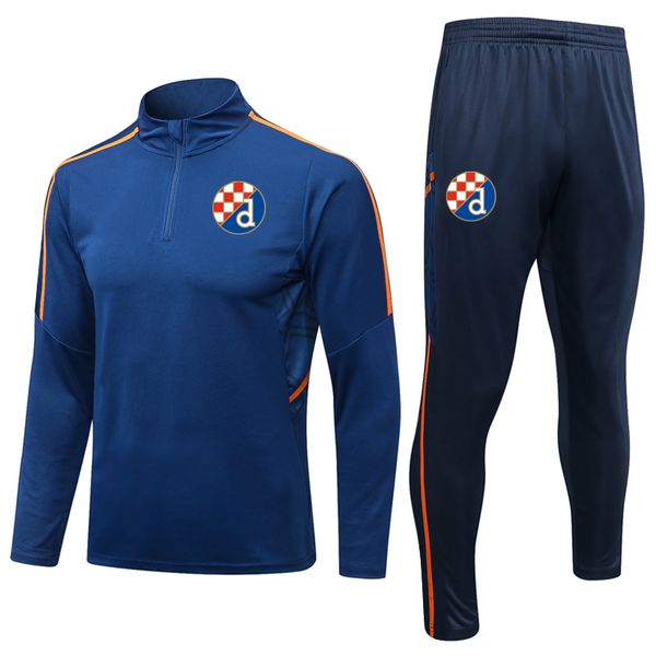 

running sets 22-23 dinamo zagreb soccer training suit long sleeve tracksuit set sports winter sportswear coat sweatershirt men football jack, Black;blue