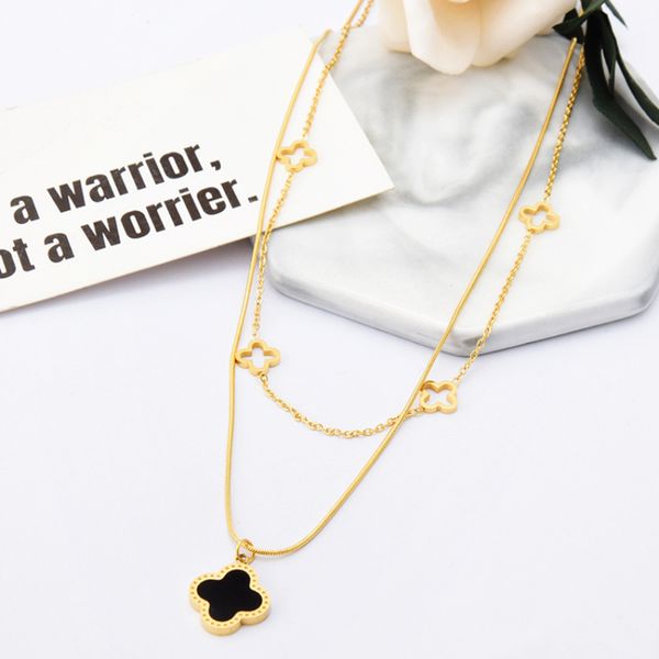 

new fashion multilayered clover pendant necklace for women gift, Silver