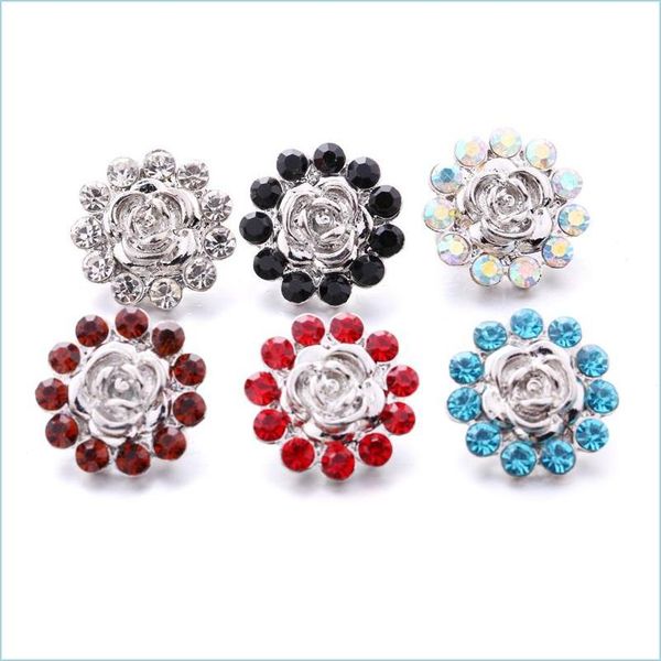 

clasps hooks rhinestone gadget 18mm snap button clasp flower charms for snaps diy jewelry findings suppliers gift drop delivery 20 dhsgv