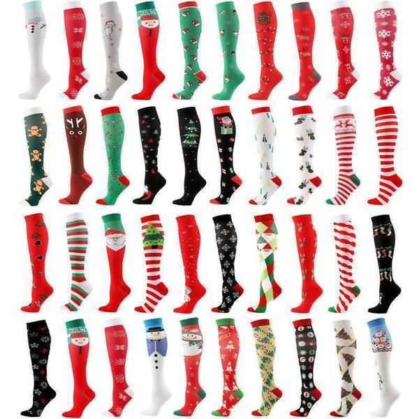 

christmas pressure socks men's women's sports compression sock, Black
