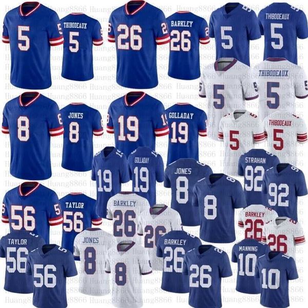 

men women youth football 5 kayvon thibodeaux 26 saquon barkley eli manning daniel jones kenny golladay jersey stitched, Black;red