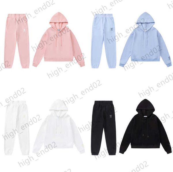 

tracksuites womens two piece pants classic foam logo printed rope hoodie jumper elastic waist loose comfortable trousers youthful sense wome, White