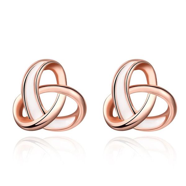 

fishionable stud earrings cross knot pattern imitation rose gold plated earring novel designed jewelry for female anniversary gift254y, Golden;silver