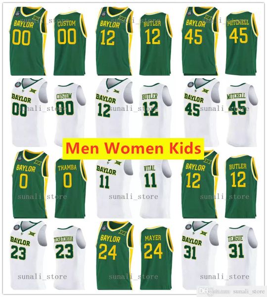 

ncaa baylor bears college basketball jerseys 12 jared butler 45 davion mitchell 0 flo thamba 4 lj cryer 10 adam flagler 13 jackson moffatt 2, Black