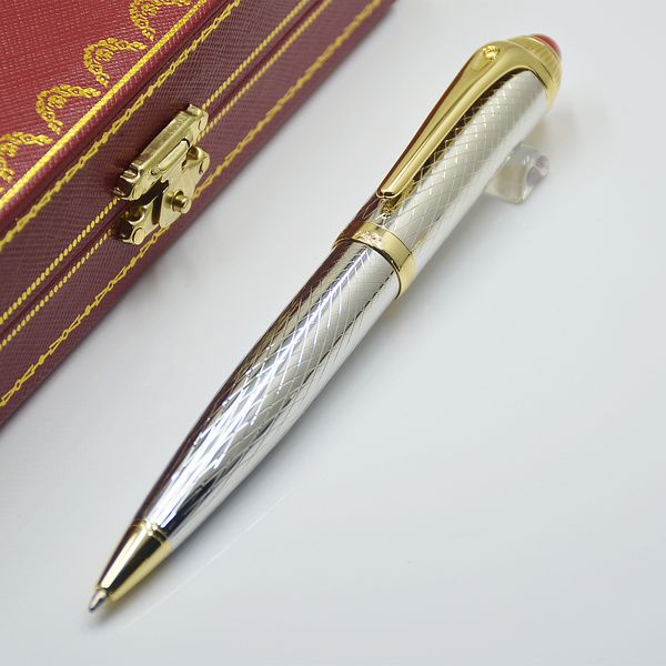 

classic silver ct ballpoint pen business office stationery supplies fashion refill pens for birthday gift, Blue;orange