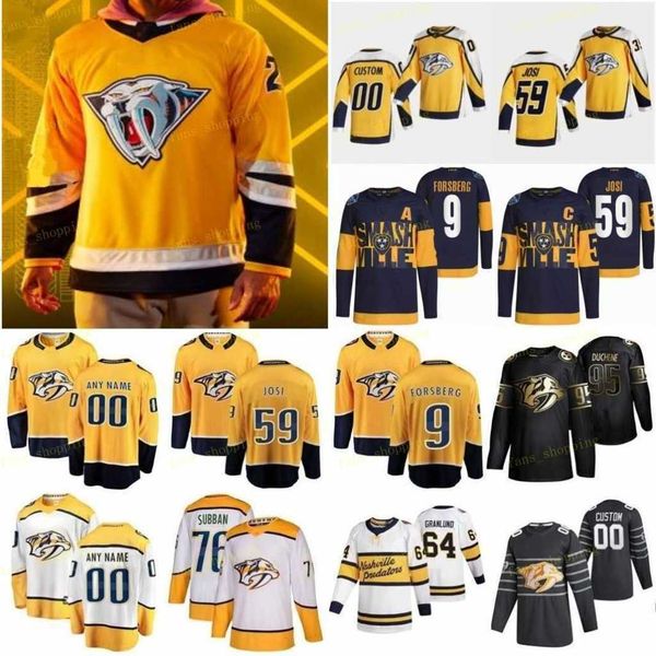 

59 roman josi 2023 reverse retro jersey predator mikael granlund nashville nino niederreiter ryan mcdonagh eeli tolvanen filip forsberg matt, Black;red