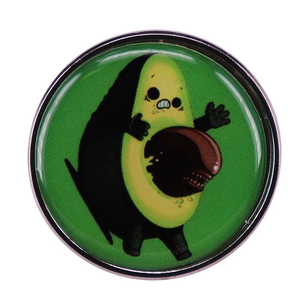 

other fashion accessories avocado alien pin funny button brooch, Silver