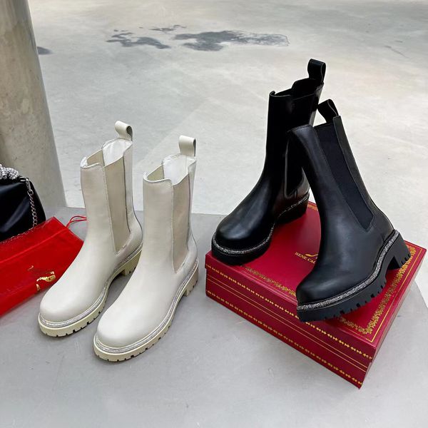 

boots half boots leather shoes short boot motorcycle boots black rhinestone wraparound rubber chunky low heel luxury designer brands for wom