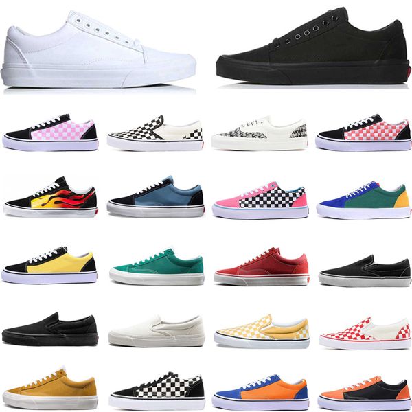 

mens casual shoes women trainers skateboarding sneakers new style of green yellow black and white checkerboard checkerboard eur 36-44