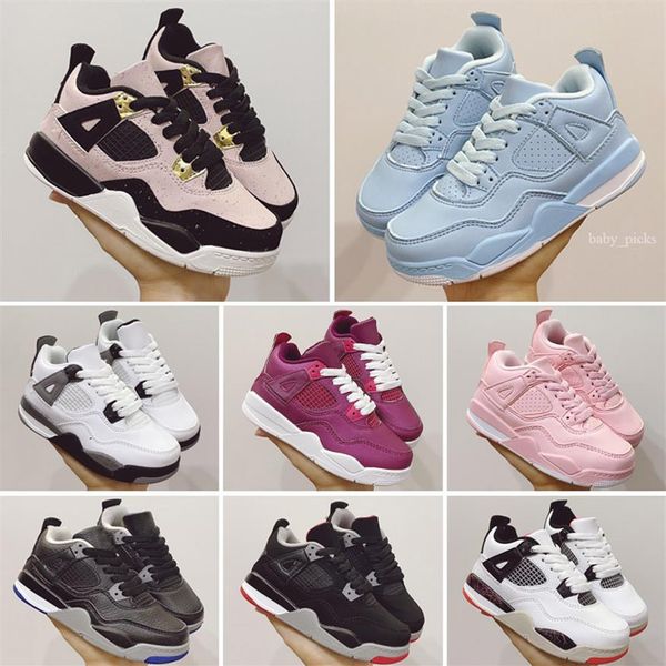 

4s white sail union guava ice noir neon black cat 4 basketball shoes metallic green trainers men women kid sport sneakers size 22-237g