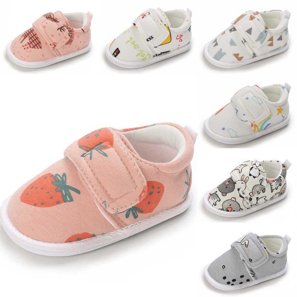 

flat shoes newborn fashion cute cartoon baby boys girls casual soft sole sneakers first walkers 0-18 months comfortable toddler shoes l22101, Black;grey