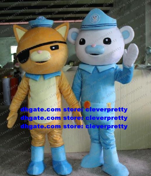 

mascot costume movie captain barnacles & kwazii polar bear police cartoon character outfit suit supermarket festival gift zz7945, Red;yellow