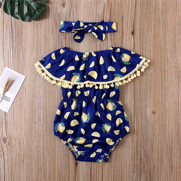 

rompers baby summer clothes newborn girl tassels flower print romper jumpsuit outfit j220922, Blue