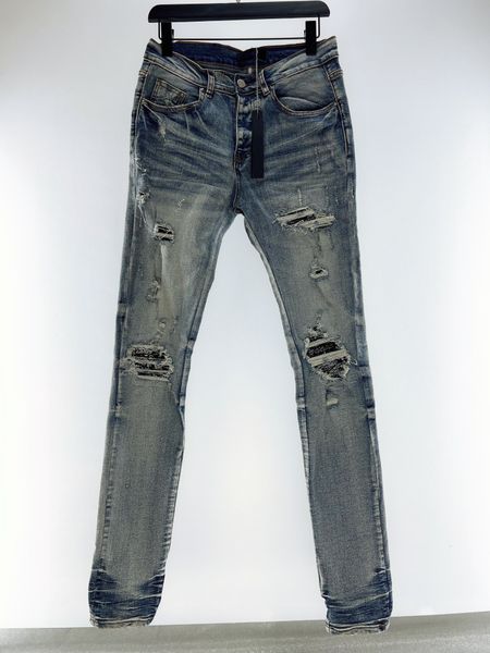 

men's pants jeans for men skinny fashion jean designer distressed ripped biker slim fit motorcycle denim mans pants blue casual hole ma