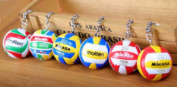 

keychains new sport beach volleyball pvc chain chains chain ring football ball gifts men jewelry ring g221026, Silver