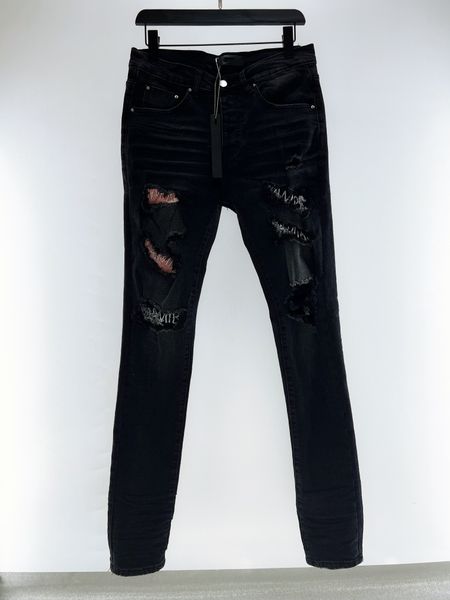 

jeans designer men fashion jean mans pants distressed ripped biker skiny slim fit motorcycle denim for casual hole male denim luxury trouser, Blue