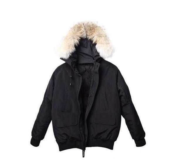 

men's down parkas canadian goode parka jacket mens coat vest winter windbreaker black thick warm hooded wolf fur hoodie collar white du