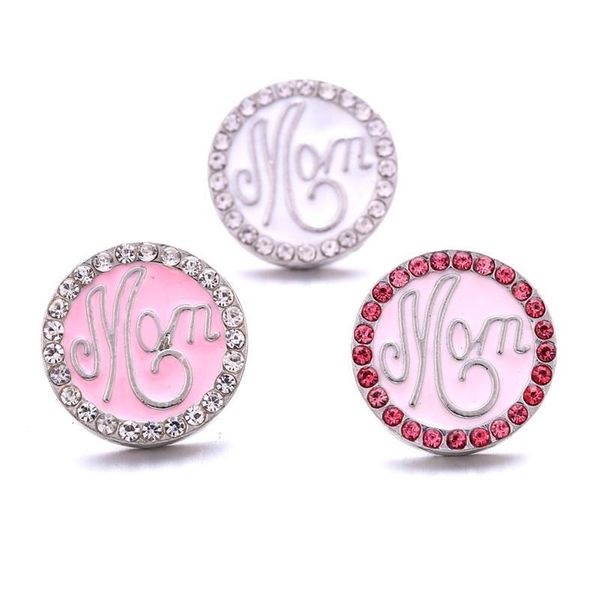

clasps hooks rhinestone gadget fastener 18mm snap button clasp pink love mom charms for snaps jewelry findings suppliers gift drop dhgqb