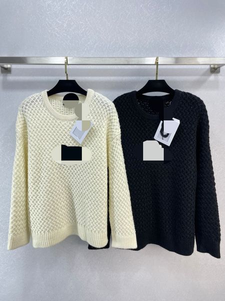 

10012 2022 autumn sweaters women's pullover crew neck black white brand same style women's weils, White;black