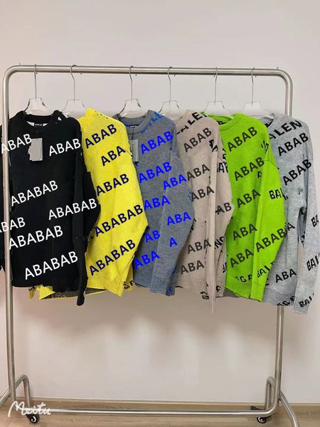 

mens womens sweaters knitted long sleeve loose pullovers designer letters printed sweatshirts autumn winter warm comfortable jumpers 4-color, White;black
