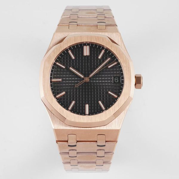 

watchs mens watch automatic mechanical 41mm octagonal bezel waterproof fashion business wristwatches montre de luxe, Slivery;brown
