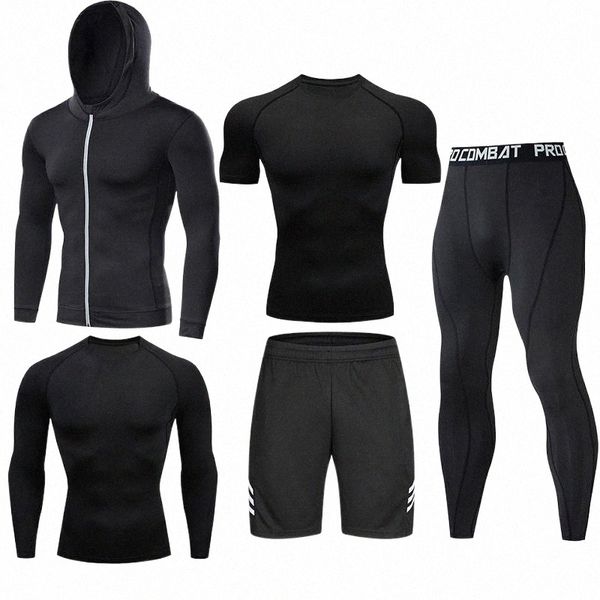

compressione da uomo set corsa porta attillata abbigliamento legging camicia pantalone maniche lunghe tuta ortivo 2021 men's tracksuits, Gray
