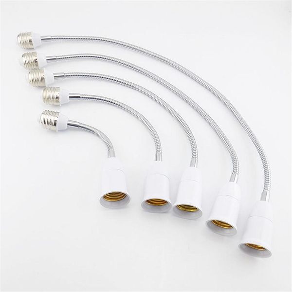 

18 28 38 48 58cm e27 flexible led light bulb base converters e27 to e27 socket plug extension cord wall lamp holder adapter3183