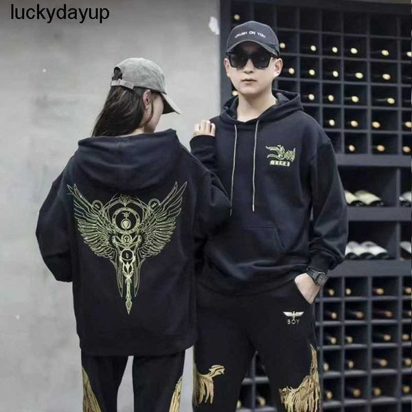 

men's hoodies designer sweatshirts autumn boys hooded sweater men women lovers printed fashion loose hoodie, Black