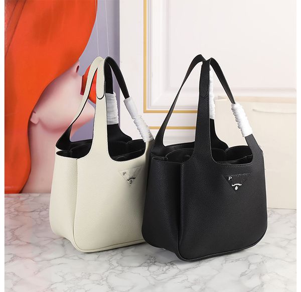 

luxury designer handbag cowhide messenger bag classic food basket suit ladies underarm shoulder wallet fashion retro star black white color