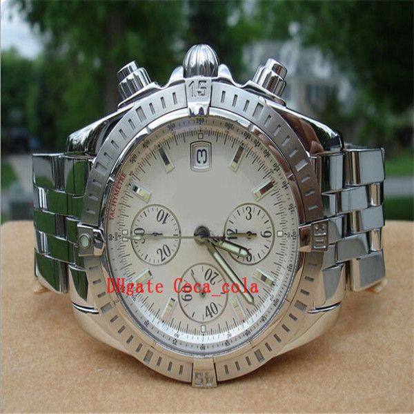 

quality wristwatches luxury chronography steel chrono a13356 gorgeous silver stick dial men men's watch dress watches 18, Slivery;brown